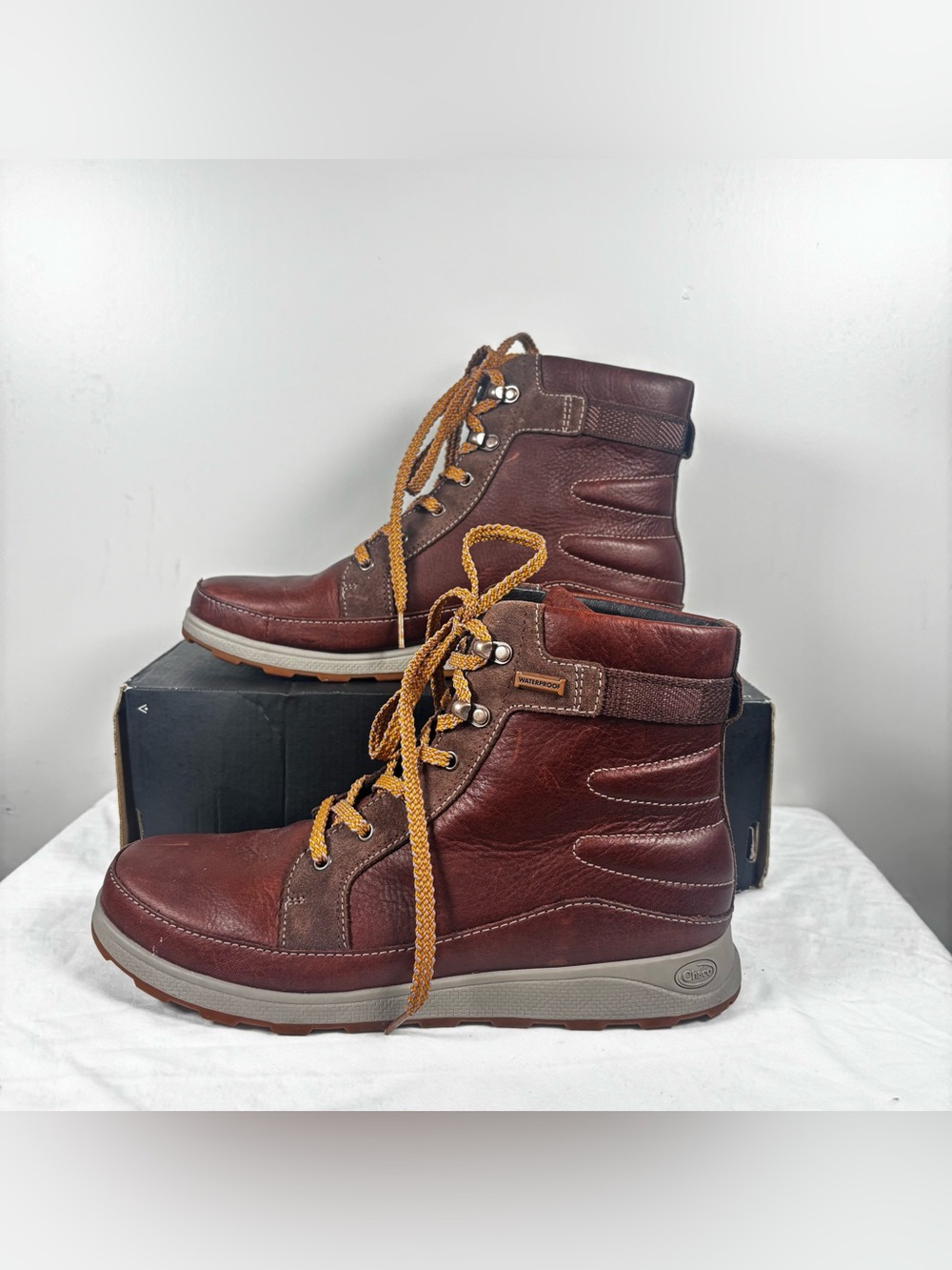 Chaco Sierra Brown Waterproof Boots Leather Lace Up Hiking *Women's size 10*